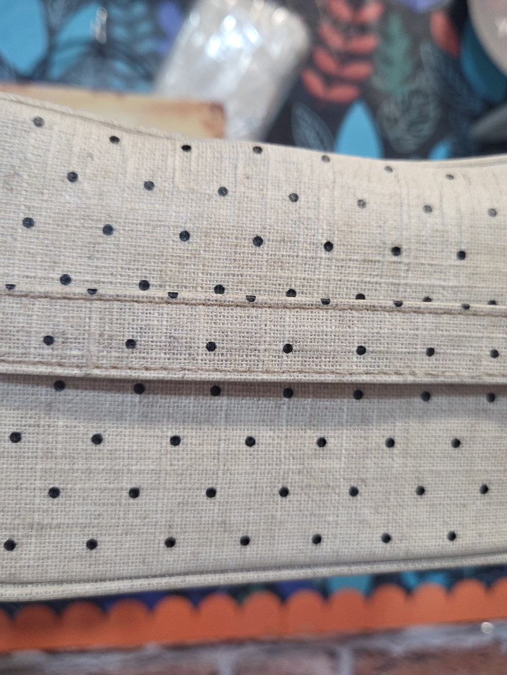 🍍 Polka Dot Fabric Cosmetic Or Lunch Bag